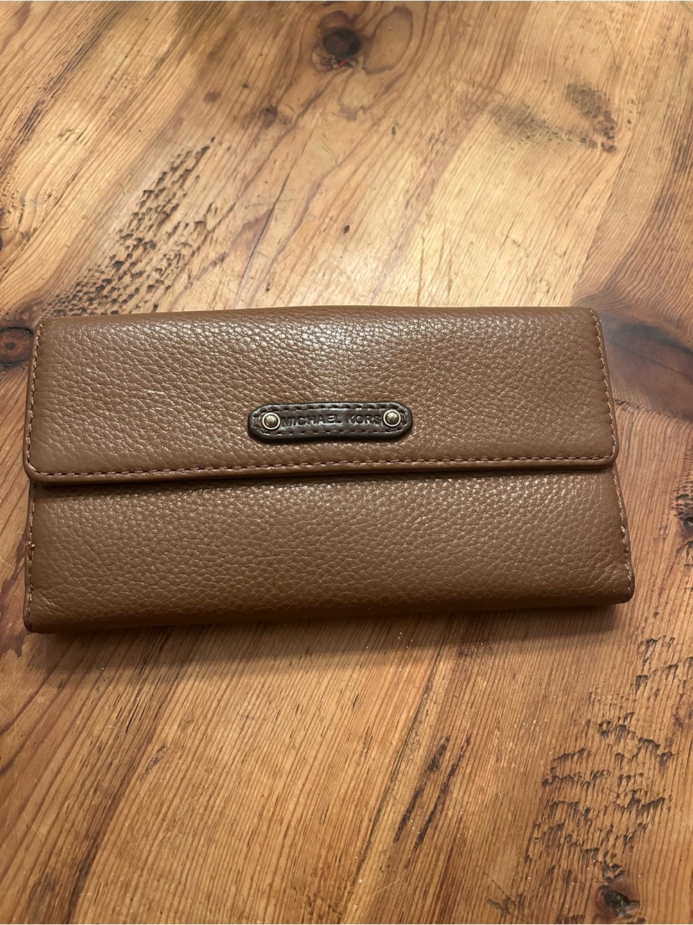 Michael Kors Brown Pebbled Leather Wallet